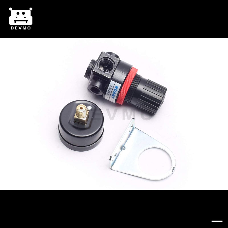 DEVMO Air Control Compressor Pressure Gauge Relief Regulating Regulator Valve AR2000 Aluminum Alloy with Gauge - Image 4
